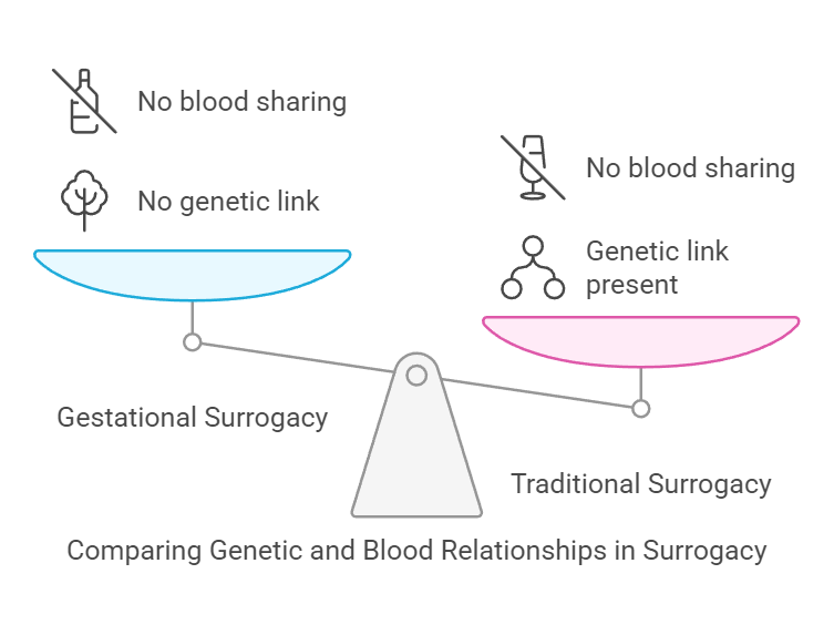 Comparing Genetic and Blood Relationships in Surrogacy