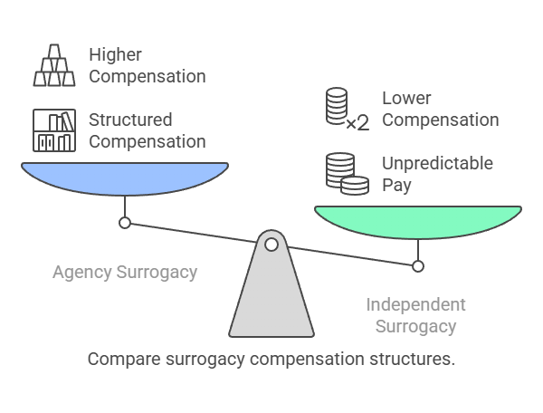 Compare surrogacy compensation structures.