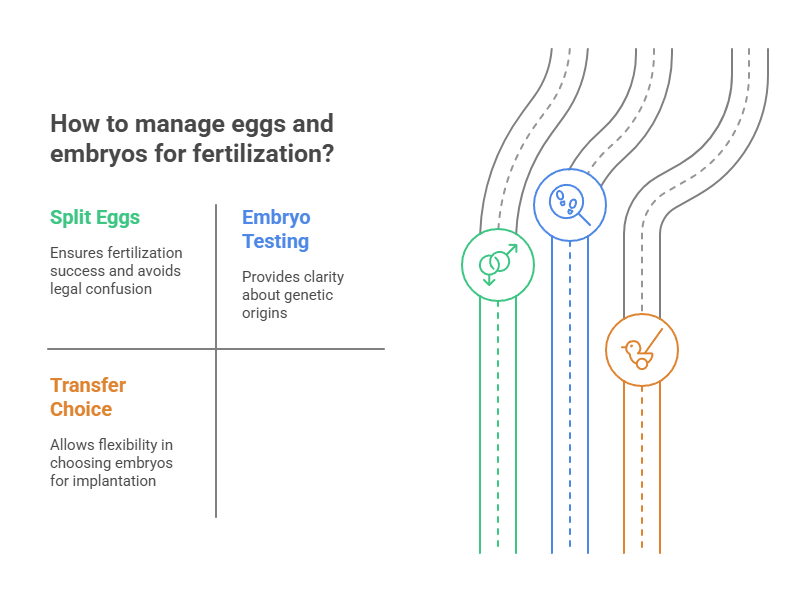 How to manage eggs and embryos for fertilization?
