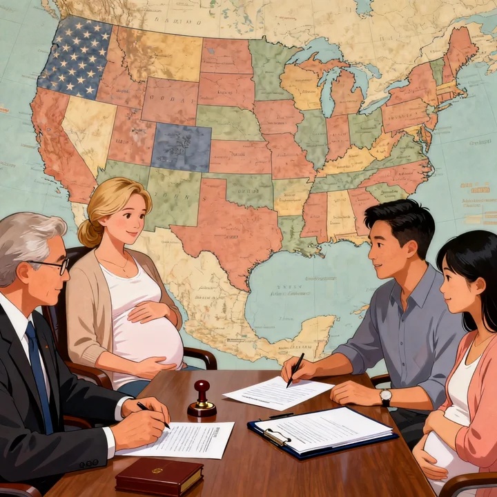 美国代孕妈妈的法律地位:不同州的差异与准父母须知